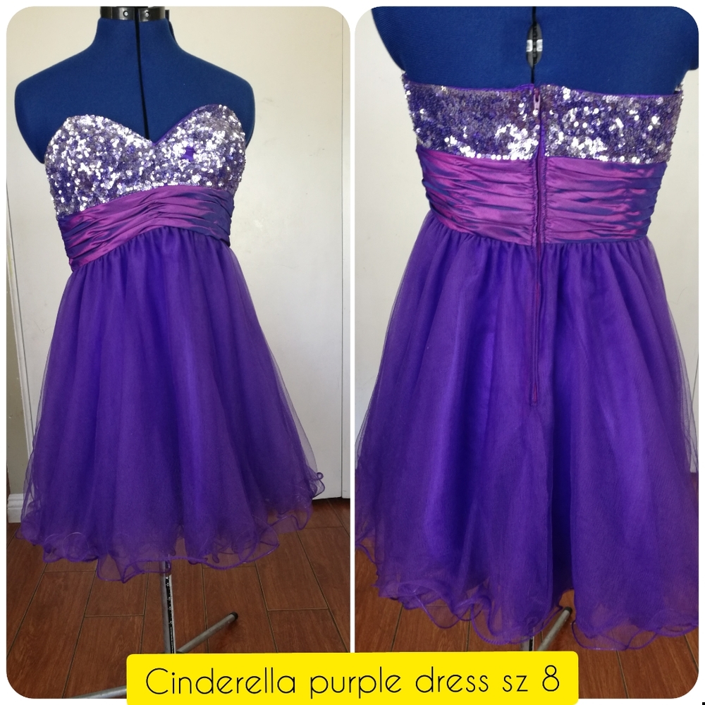 Cinderella purple sequin dress sz 8